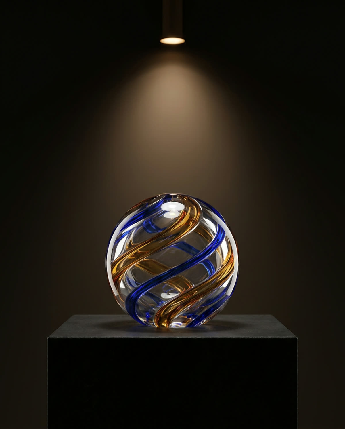 Cobalt Swirl, glass paperweight (concept render)